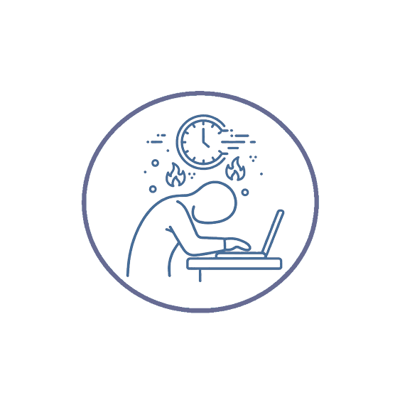 Icono que representa el agotamiento laboral para terapia de burnout